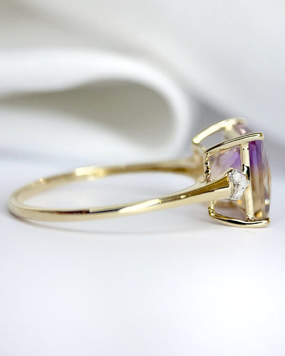 Bague Trilogie Amétrine 3.16 carat &amp; Diamants "Nayra" - Elliade Paris