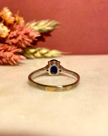 Bague Trilogie Saphir 1.10 carat &amp; Diamants &quot;Loralie&quot;