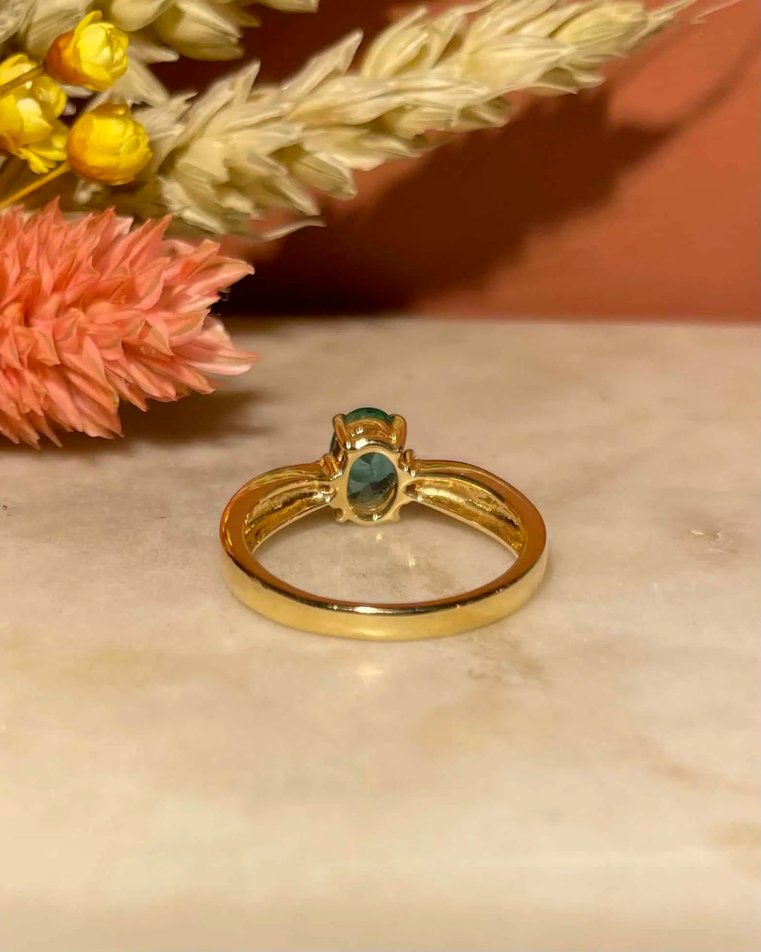 Bague Trilogie Emeraude 0.75 carat &amp; Diamants &quot;Adele&quot;