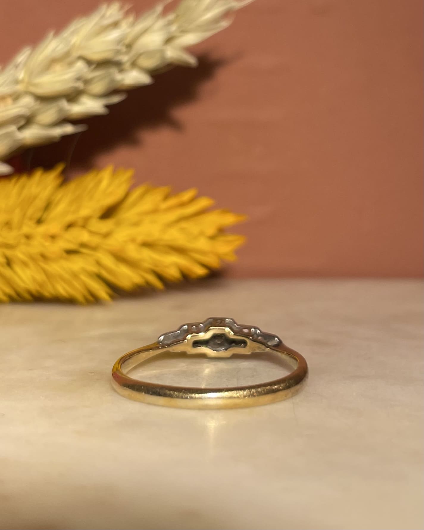 Bague Trilogie Art déco Diamants Vintage "Tamy" - Elliade Paris