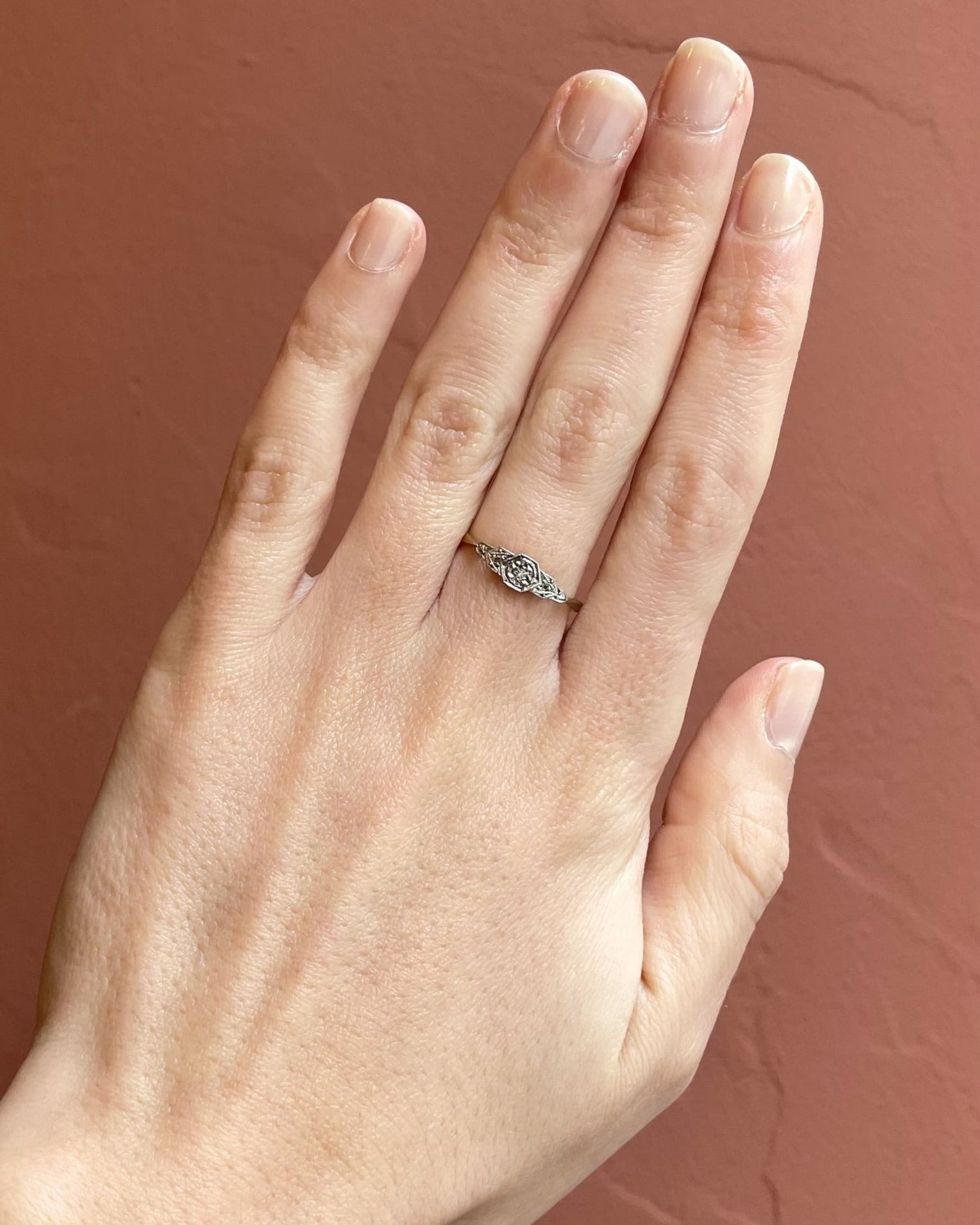 Bague Trilogie Art déco Diamants Vintage &quot;Tamy&quot; - Elliade Paris