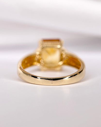 Bague Trilogie Citrine 3.30 carats &amp; Diamants 5,10g "Delphine" - Elliade Paris