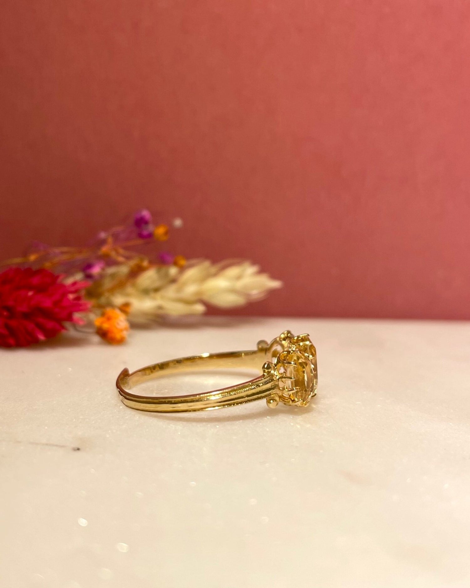 Bague Trilogie Citrines 1.30 carat &quot;Amber&quot; - Elliade Paris