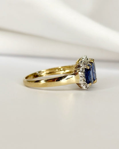 Bague Trilogie Cyanites 2.80 carats &amp; Diamants "Adela" - Elliade Paris