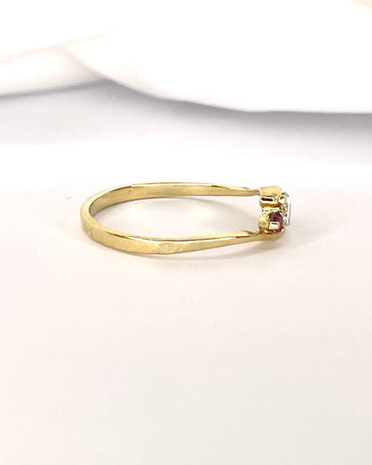 Bague Trilogie Diamant &amp; Rubis "Roxane" - Elliade Paris