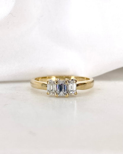 Bague Trilogie Diamants 0.51 carat &quot;Samia&quot; - Elliade Paris