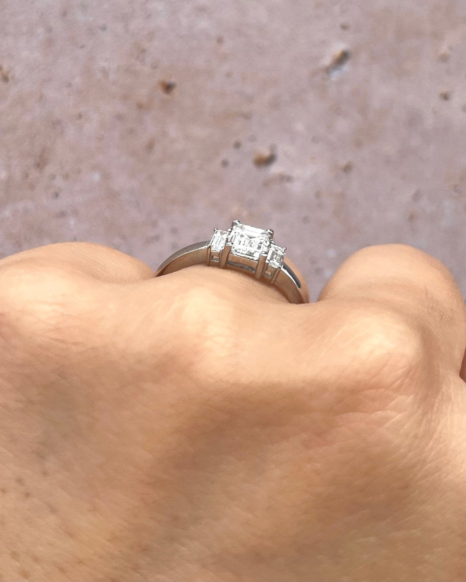 Bague Trilogie Diamants taille émeraude 1.08 carat "Anouck" - Elliade Paris