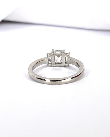 Bague Trilogie Diamants taille émeraude 1.08 carat "Anouck" - Elliade Paris