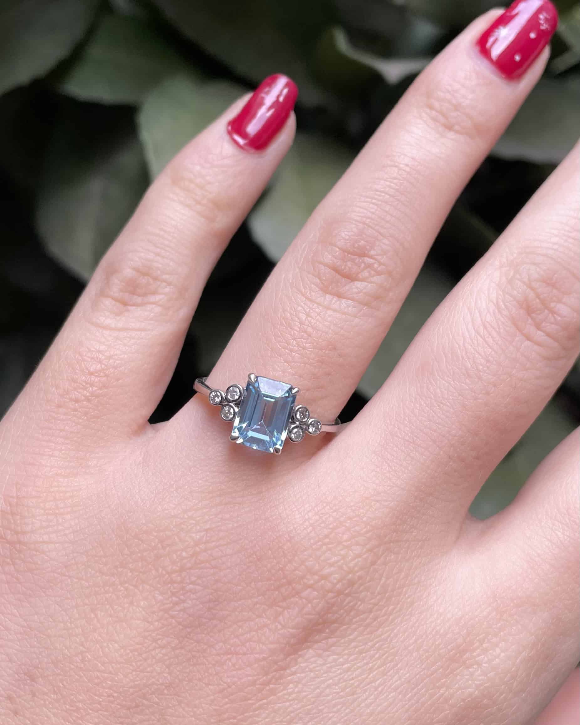 Bague Trilogie Topaze 2 carats &amp; Diamants "Noah" - Elliade Paris