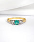 Bague Trilogie Émeraude 0.24 carat & Diamants "Lucia" - Elliade Paris