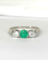 Bague Trilogie Émeraude 0.40 carat & Diamants 0.40 carat "Maeva" - Elliade Paris