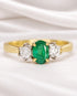 Bague Trilogie Émeraude 0.45 carat & Diamants 0.20 carat "Melissa" - Elliade Paris