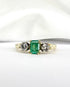 Bague Trilogie Émeraude 0.45 carat & Diamants 0.40 carat "Lara" - Elliade Paris