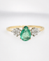 Bague Trilogie Émeraude 0.51 carat & Diamants "Pénélope" - Elliade Paris
