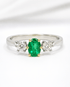 Bague Trilogie Émeraude 0.55 carat & Diamants 0.26 carat "Nil" - Elliade Paris