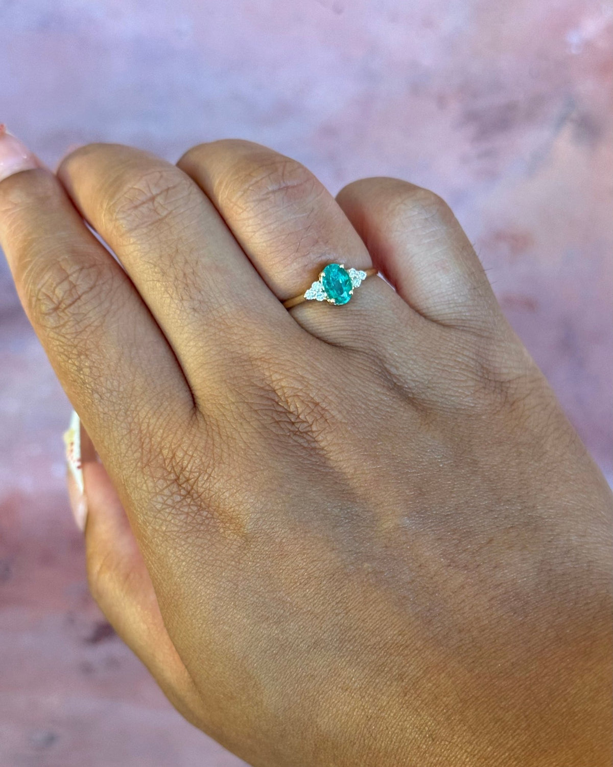 Bague Trilogie Émeraude 0.65 carat &amp; Diamants "Fauve" - Elliade Paris
