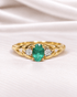 Bague Trilogie Émeraude 0.65 carat & Diamants "Loriane" - Elliade Paris