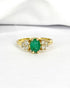 Bague Trilogie Émeraude 0.68 carat & Diamants 0.42 carat "Lilia" - Elliade Paris