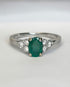 Bague Trilogie Émeraude 0.70 carat & Diamants 0.35 carat "Hélène" - Elliade Paris