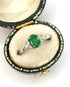 Bague Trilogie Émeraude 0.70 carat & Diamants 0.35 carat "Hélène" - Elliade Paris