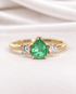 Bague Trilogie Émeraude 0.70 carat & Diamants "Camille" - Elliade Paris