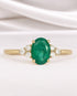 Bague Trilogie Émeraude 0.76 carat & Diamants "Vanessa" - Elliade Paris