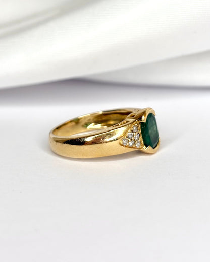 Bague Trilogie Émeraude 1 carat &amp; Diamants "Esmeralda" - Elliade Paris