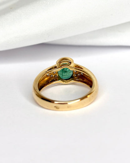 Bague Trilogie Émeraude 1 carat &amp; Diamants "Esmeralda" - Elliade Paris