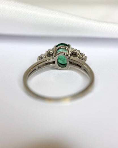 Bague Trilogie Émeraude 1 carat &amp; Diamants "Tristane" - Elliade Paris