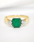 Bague Trilogie Émeraude 1.04 carat & Diamants 0.20 carat "Léa" - Elliade Paris