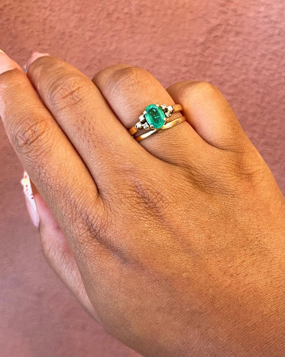 Bague Trilogie Émeraude 1.09 carat &amp; Diamants "Edwige" - Elliade Paris