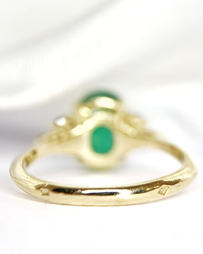 Bague Trilogie Émeraude 1.10 carat &amp; Diamants "Barbara" - Elliade Paris