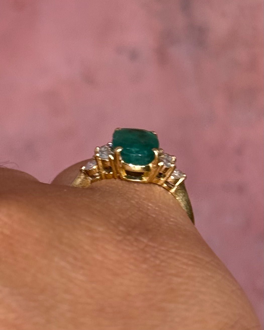 Bague Trilogie Émeraude 1.10 carat &amp; Diamants "Barbara" - Elliade Paris