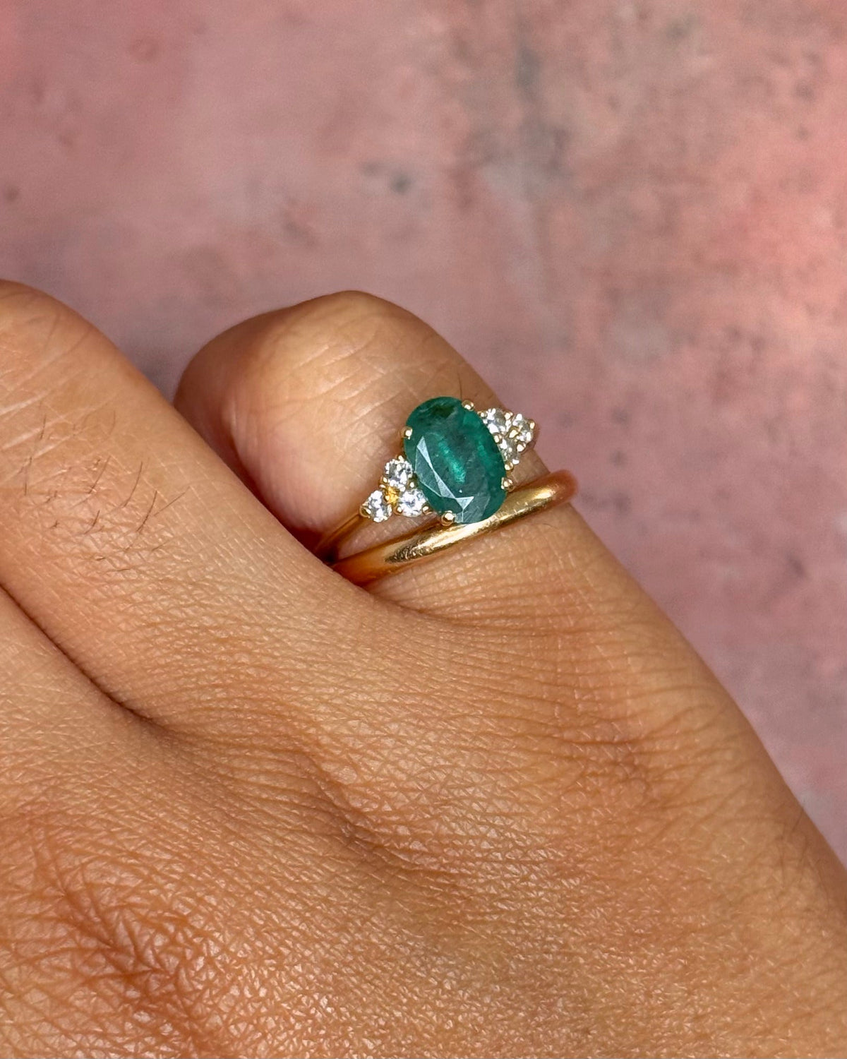 Bague Trilogie Émeraude 1.10 carat &amp; Diamants "Barbara" - Elliade Paris