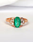 Bague Trilogie Émeraude 1.12 carat & Diamants 0.30 carat "Tina" - Elliade Paris