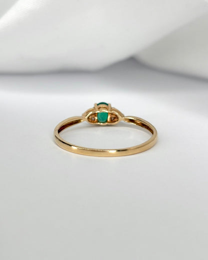 Bague Trilogie Émeraude &amp; 6 Diamants "Émilie" - Elliade Paris