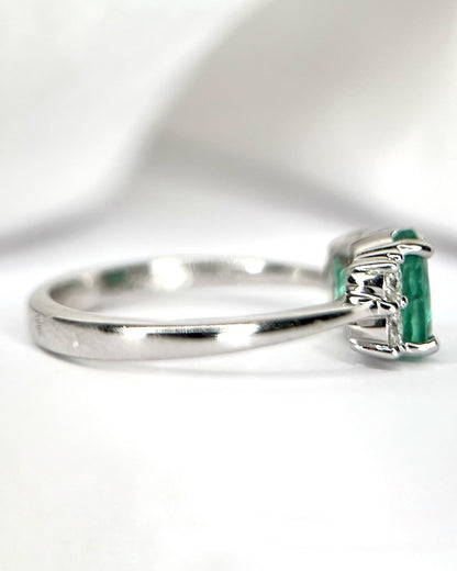 Bague Trilogie Émeraude &amp; Diamants "Albane" - Elliade Paris