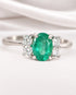 Bague Trilogie Émeraude & Diamants "Albane" - Elliade Paris