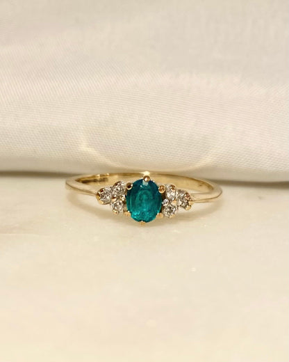 Bague Trilogie Émeraude &amp; Diamants &quot;Amelie&quot; - Elliade Paris