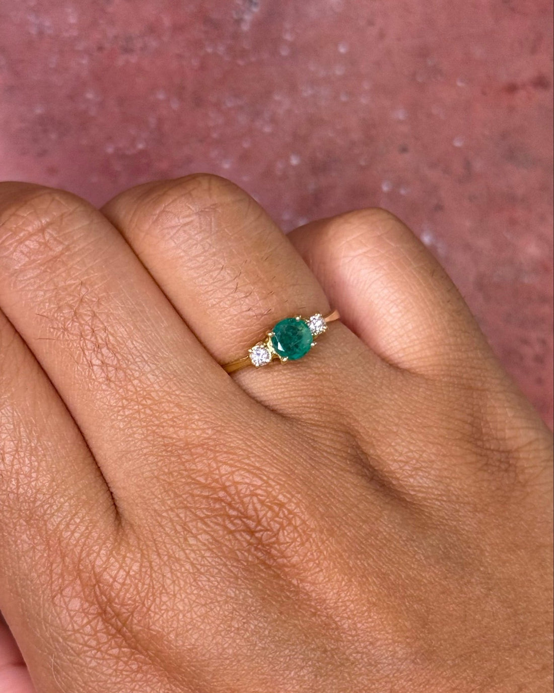 Bague Trilogie Émeraude &amp; Diamants "Antoinette" - Elliade Paris