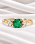 Bague Trilogie Émeraude & Diamants "Antoinette" - Elliade Paris