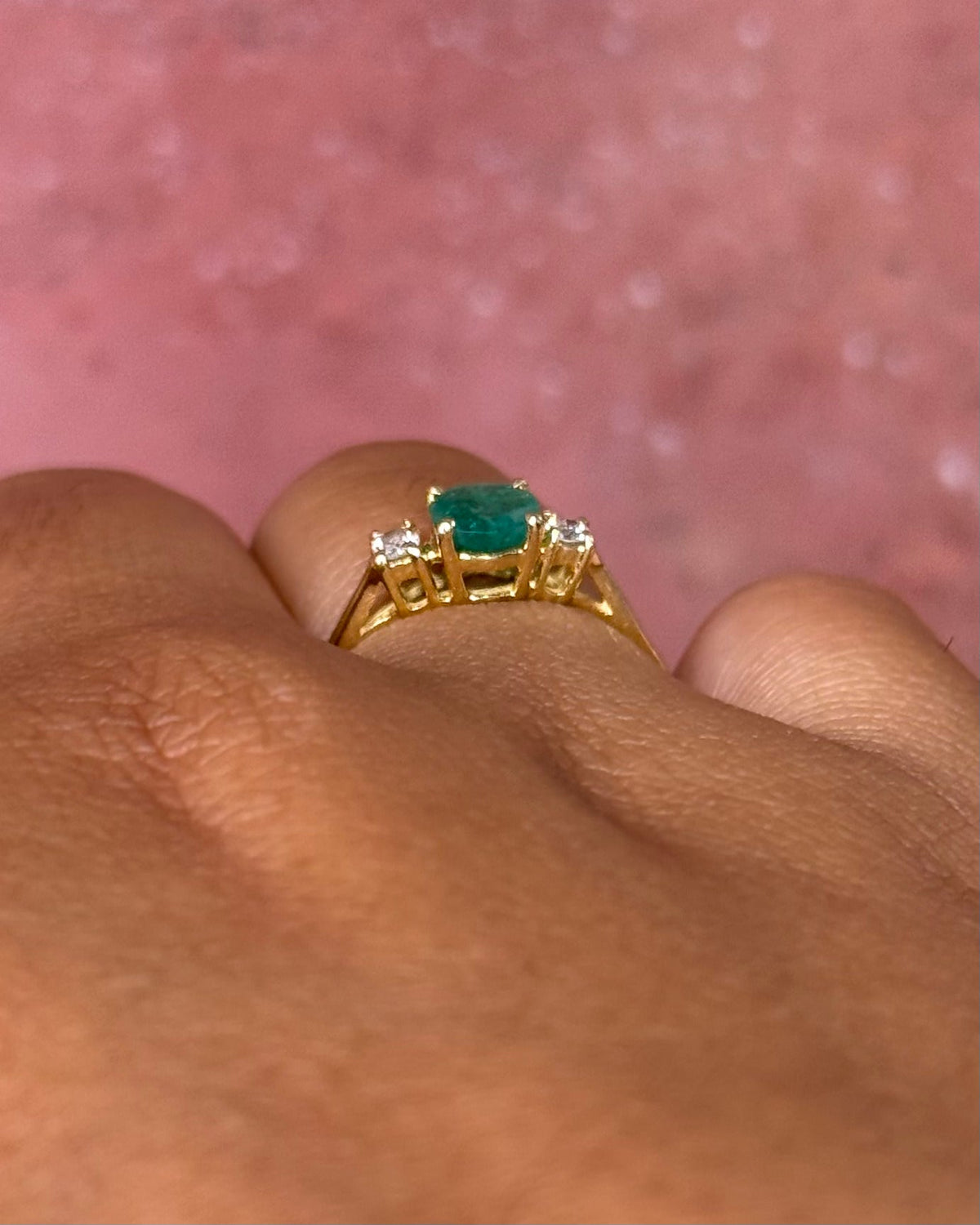 Bague Trilogie Émeraude &amp; Diamants "Antoinette" - Elliade Paris