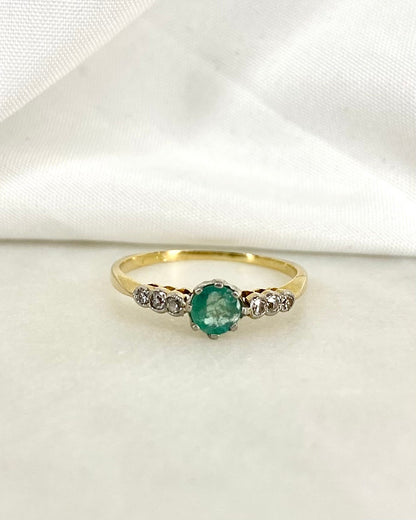 Bague Trilogie Émeraude &amp; Diamants &quot;Ayla&quot; - Elliade Paris