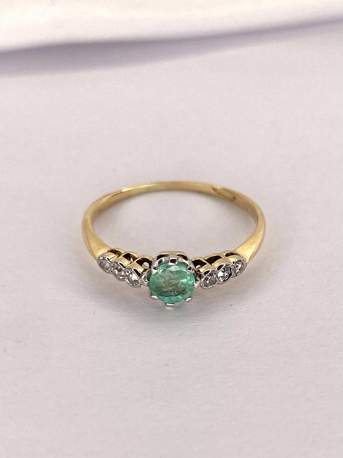 Bague Trilogie Émeraude &amp; Diamants "Ayla" - Elliade Paris
