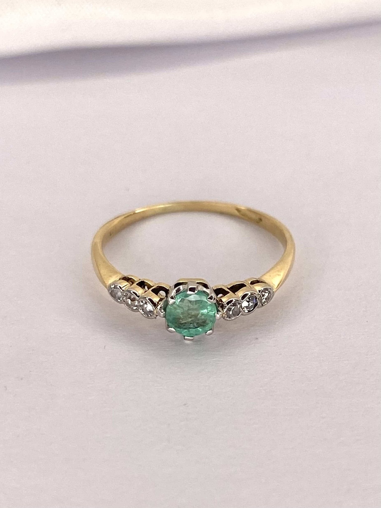 Bague Trilogie Émeraude &amp; Diamants "Ayla" - Elliade Paris