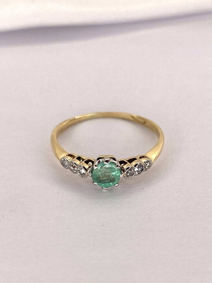 Bague Trilogie Émeraude &amp; Diamants "Ayla" - Elliade Paris