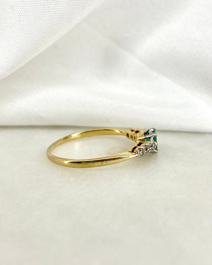 Bague Trilogie Émeraude &amp; Diamants &quot;Ayla&quot; - Elliade Paris