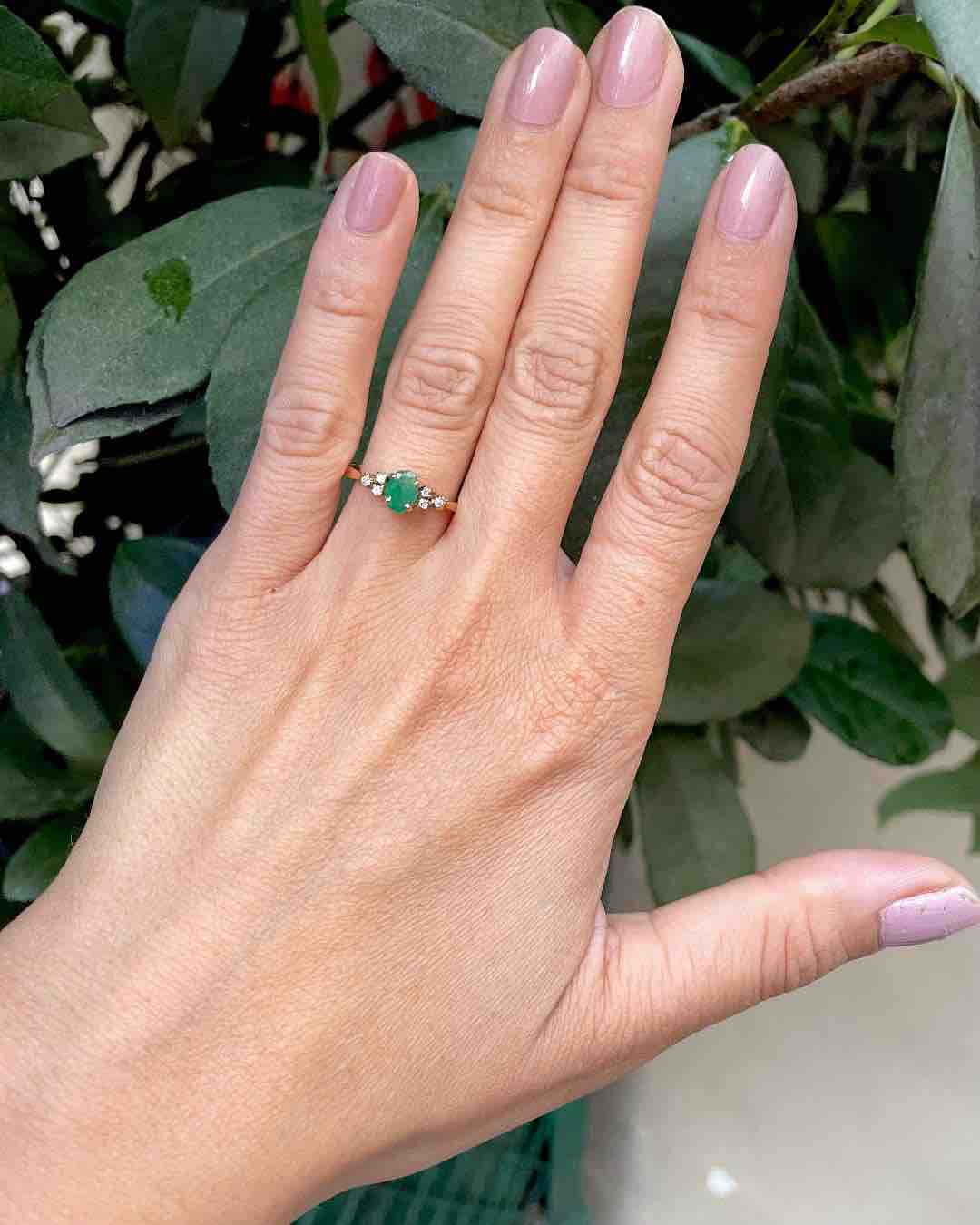 Bague Trilogie Emeraude &amp; Diamants "Celia" - Elliade Paris