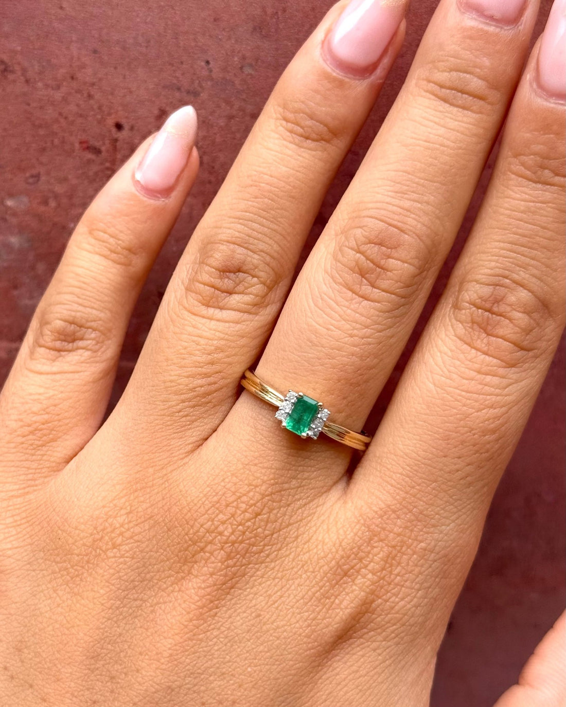 Bague Trilogie Émeraude &amp; Diamants "Chaïma" - Elliade Paris