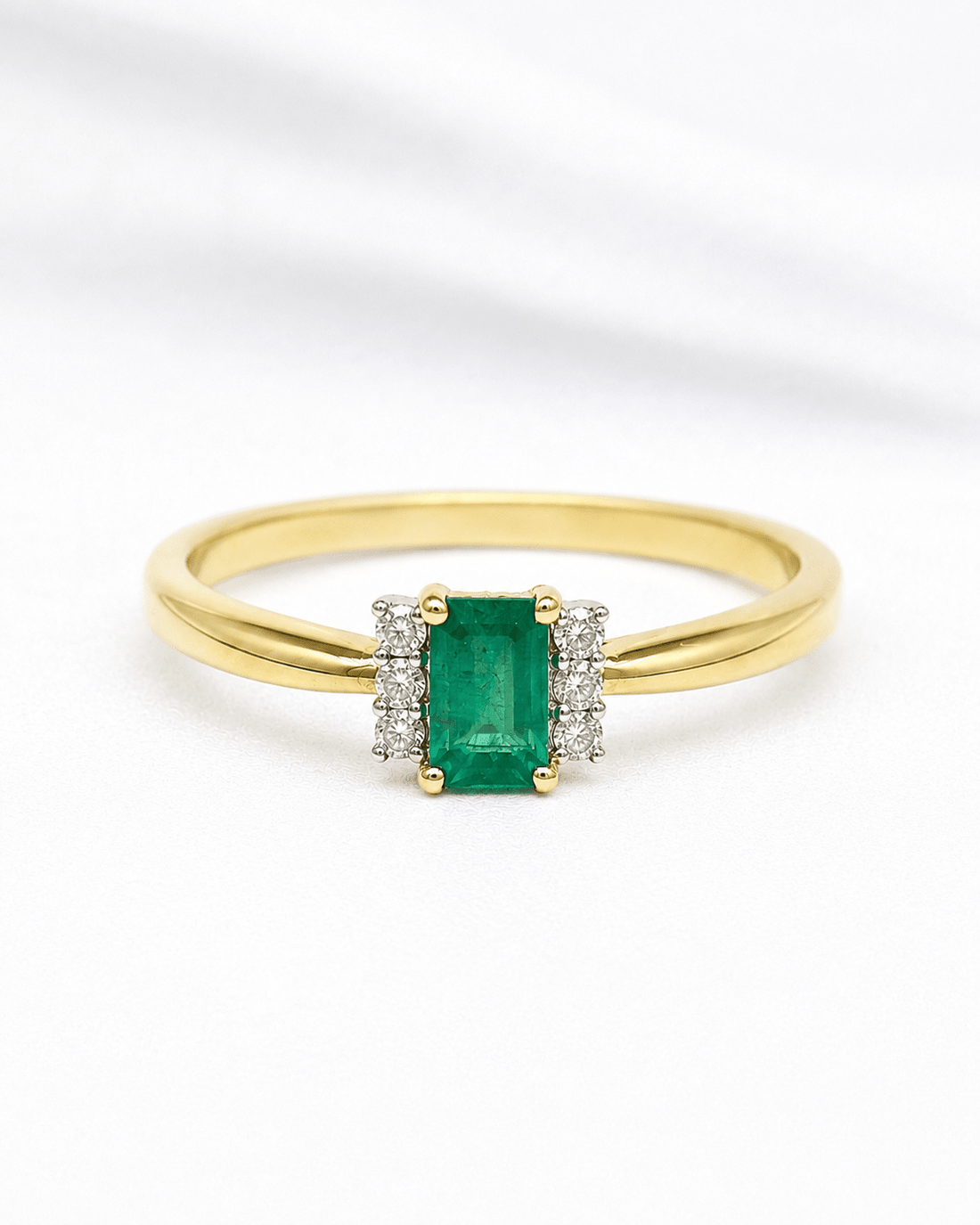 Bague Trilogie Émeraude &amp; Diamants "Chaïma" - Elliade Paris